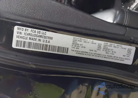 2021 Dodge Durango Gt Plus Awd from USA, damaged, VIN 1C4RDJDG4MC557698